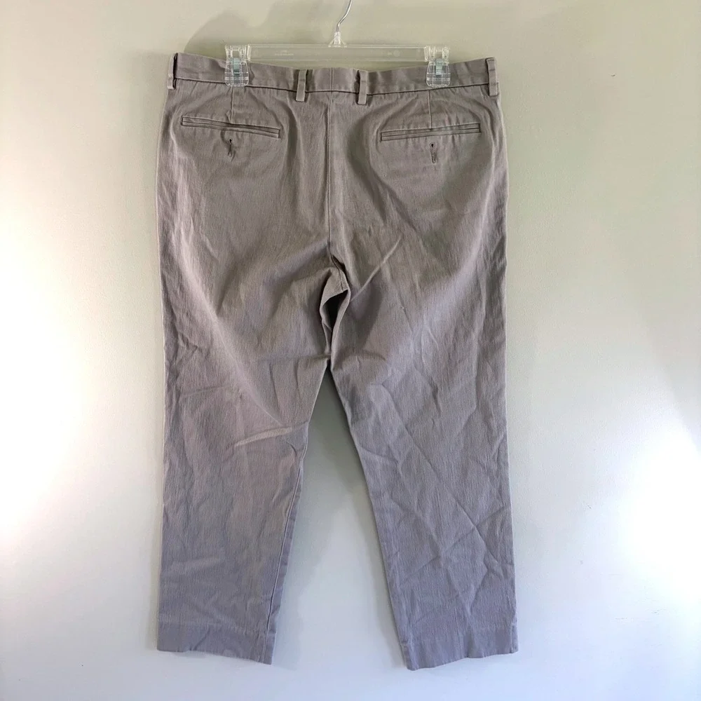 J.Crew Bowery Slim Dress Pants Mens 34x30 Grey Stretch Cotton Chino Trousers